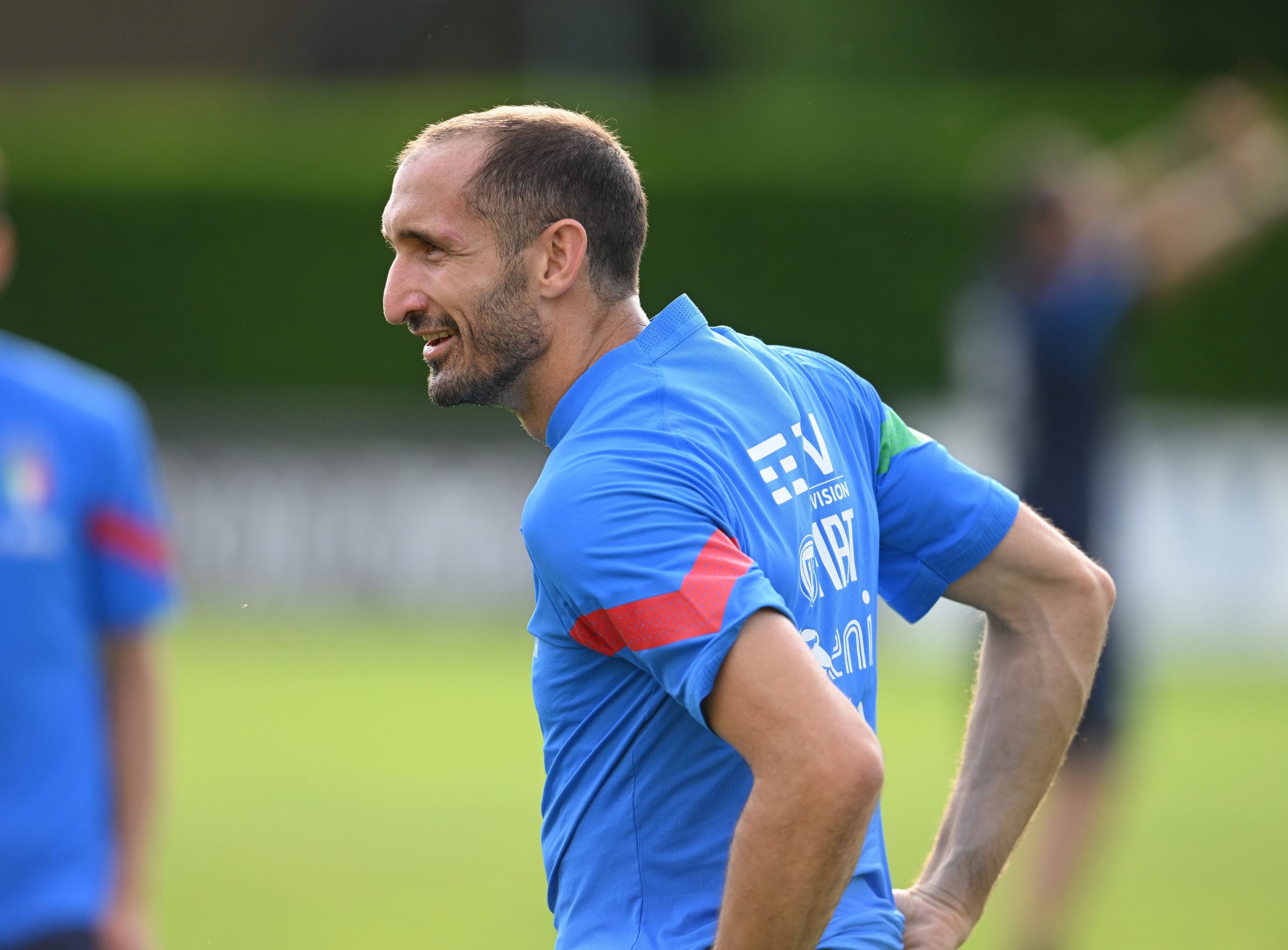 FLORENCE, ITALY - MAY 30: Leonardo Bonucci of Italy in action during training session at Centro Tecnico Federale di Coverciano on May 30, 2022 in Florence, Italy. (Photo by Claudio Villa/Getty Images)