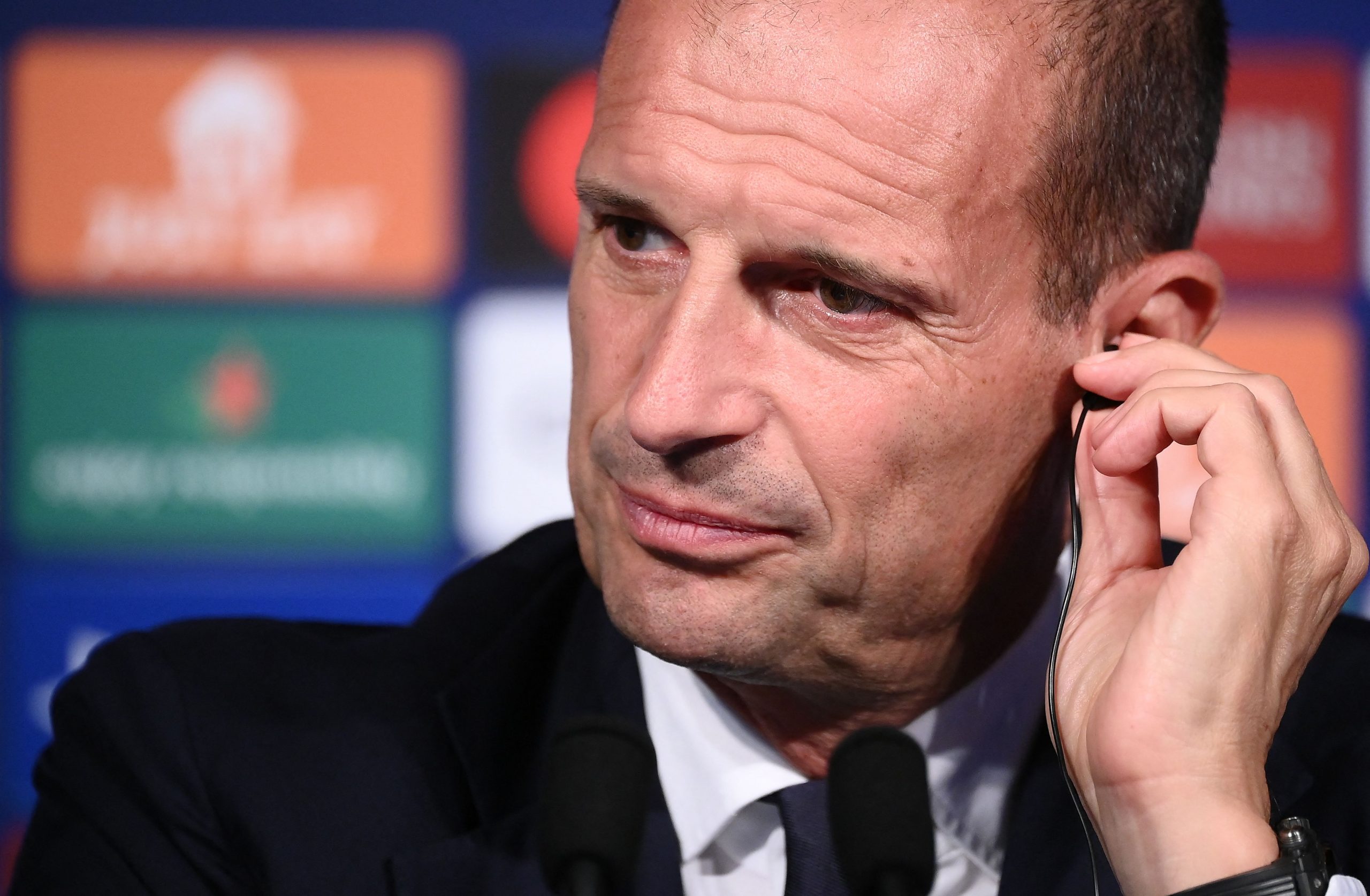 Juventus' Italian head coach Massimiliano Allegri addresses a press conference at the Parc des Princes stadium in Paris on September 5, 2022 on the eve of their UEFA Champions League group H first round football match against Paris Saint-Germain. (Photo by FRANCK FIFE / AFP) (Photo by FRANCK FIFE/AFP via Getty Images)