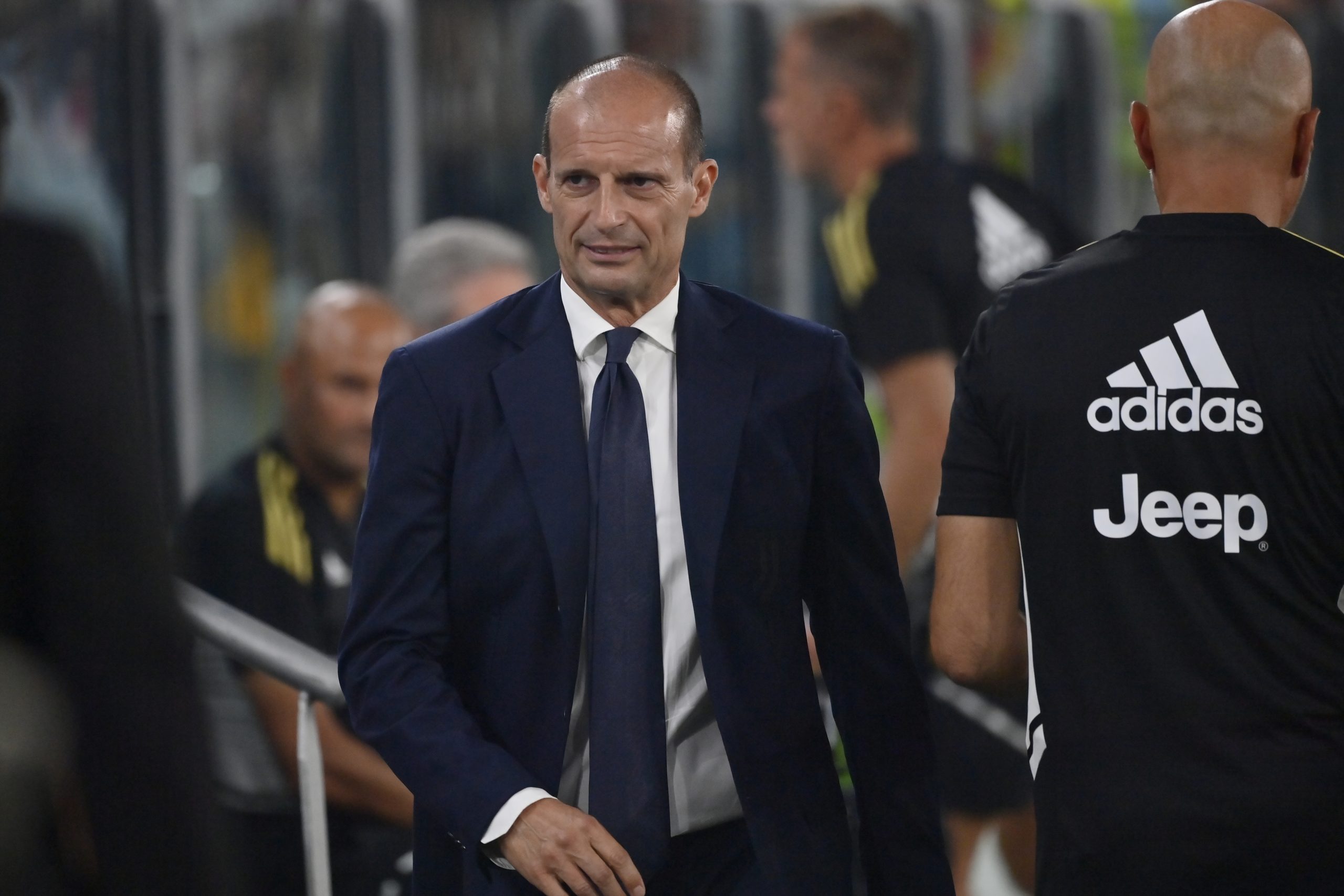 TURIN, ITALY - AUGUST 31: Massimiliano Allegri Coach of Juventus FC during the Serie A match between Juventus and Spezia Calcio at Allianz Stadium on August 31, 2022 in Turin, Italy. (Photo by Stefano Guidi/Getty Images)