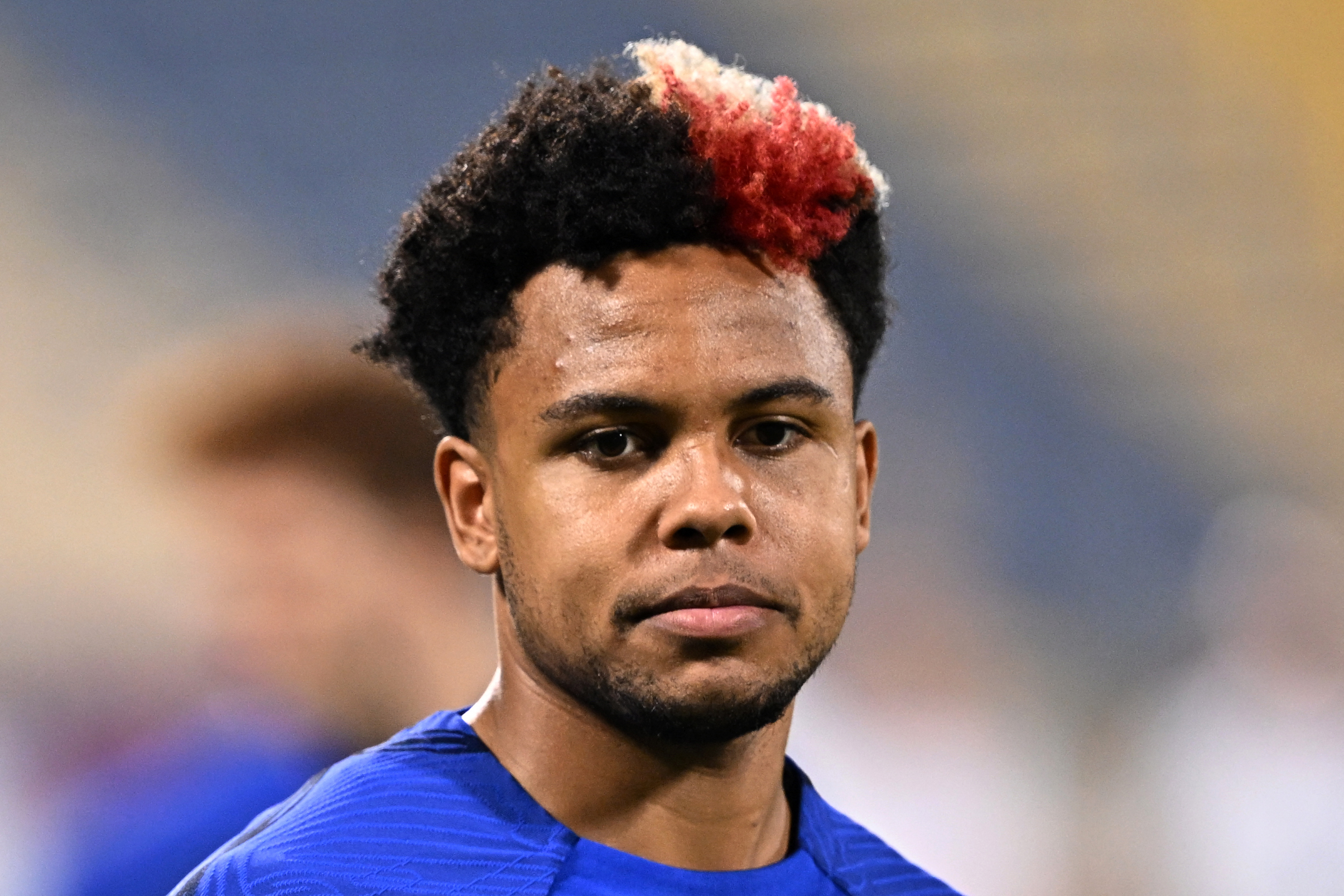 USA's midfielder #08 Weston McKennie takes part in a training session at Al Gharafa SC in Doha on December 2, 2022, on the eve of the Qatar 2022 World Cup football match between the Netherlands and USA. (Photo by Paul ELLIS / AFP) (Photo by PAUL ELLIS/AFP via Getty Images)