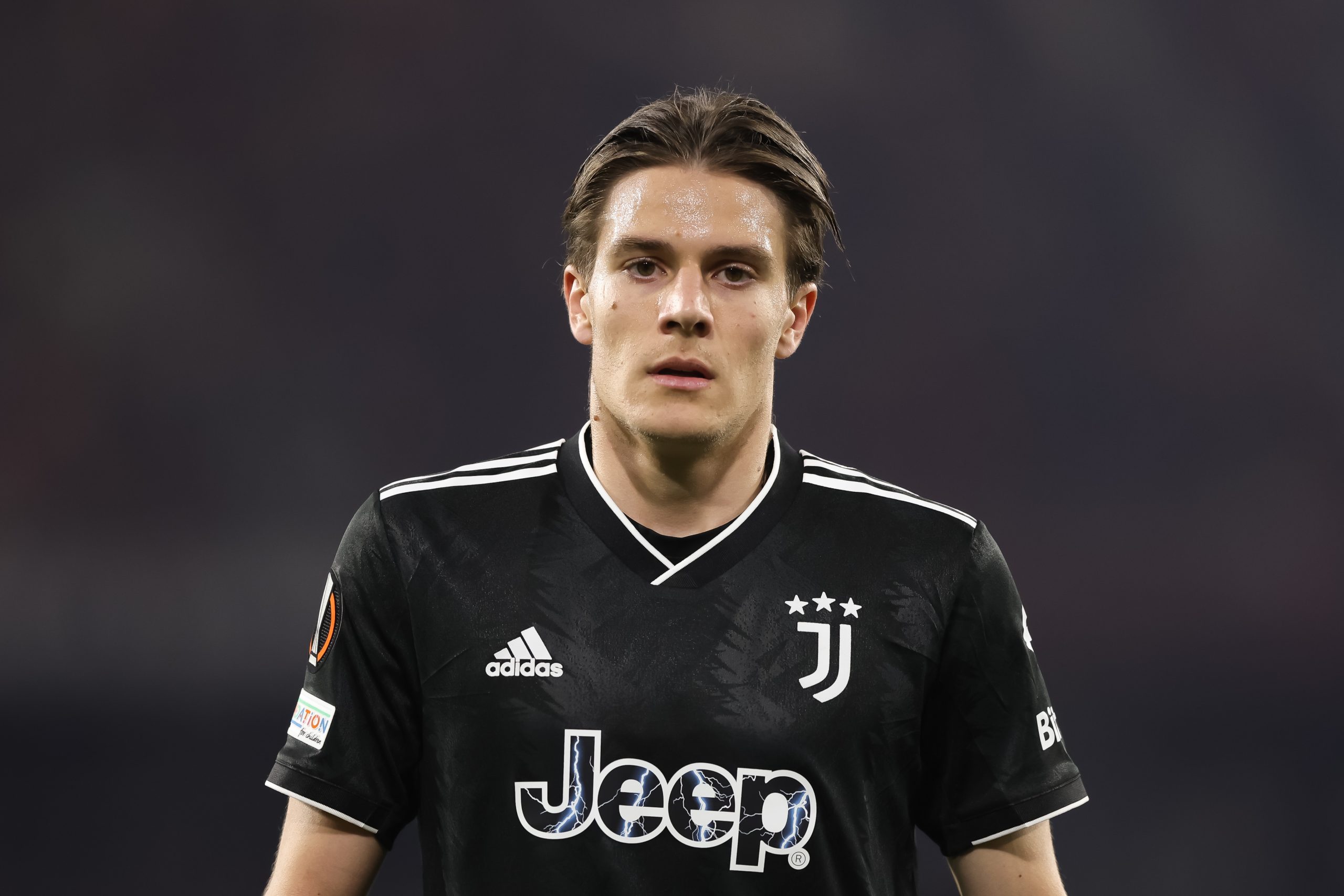 FREIBURG IM BREISGAU, GERMANY - MARCH 16: Nicolo Fagioli of Juventus in action during the UEFA Europa League round of 16 leg two match between Sport-Club Freiburg and Juventus at Europa-Park Stadion on March 16, 2023 in Freiburg im Breisgau, Germany. (Photo by Christian Kaspar-Bartke/Getty Images)