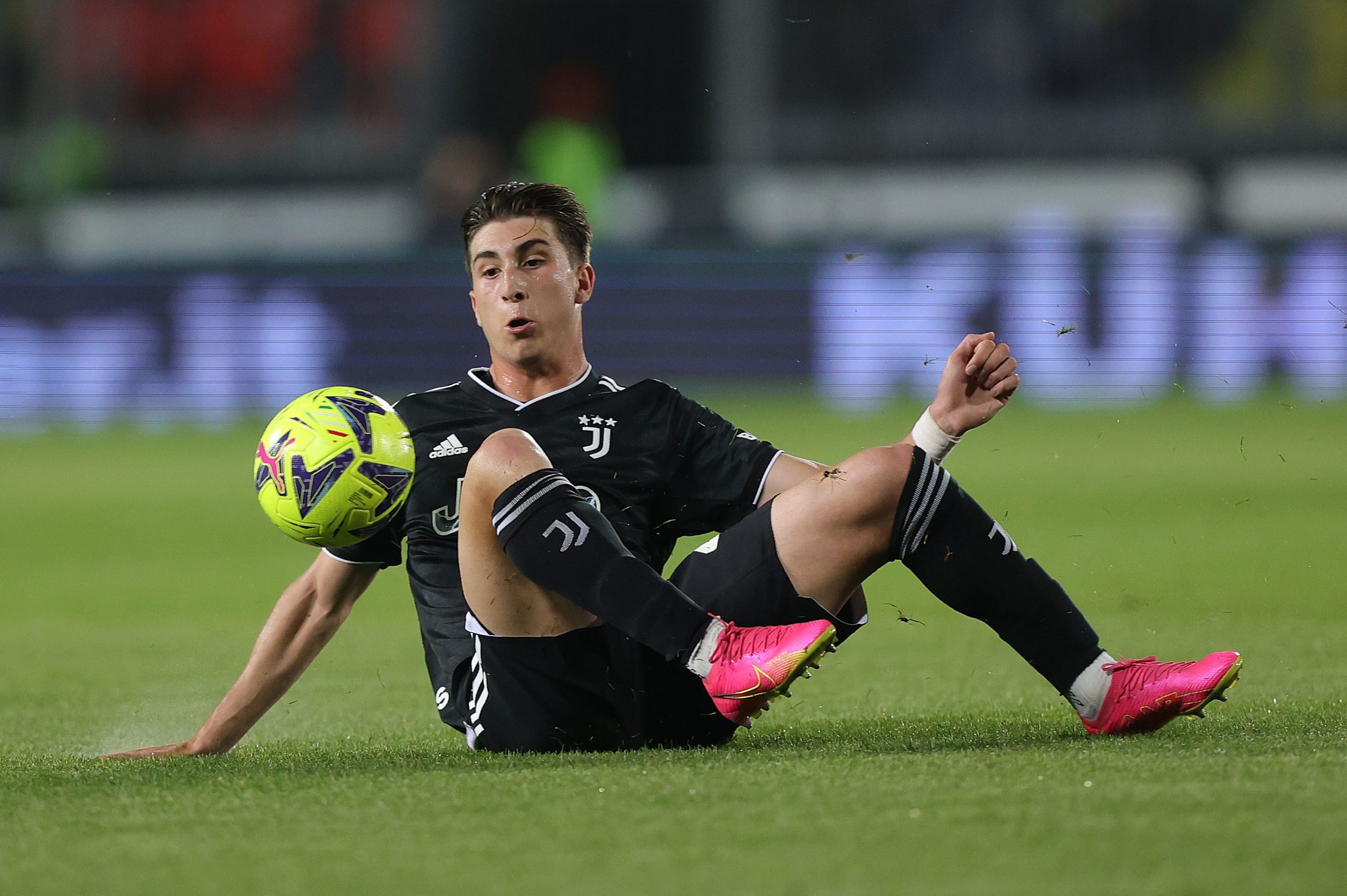 EMPOLI, ITALY - MAY 22: Fabio Miretti of Juventus reacts during the Serie A match between Empoli FC and Juventus at Stadio Carlo Castellani on May 22, 2023 in Empoli, Italy. (Photo by Gabriele Maltinti/Getty Images)