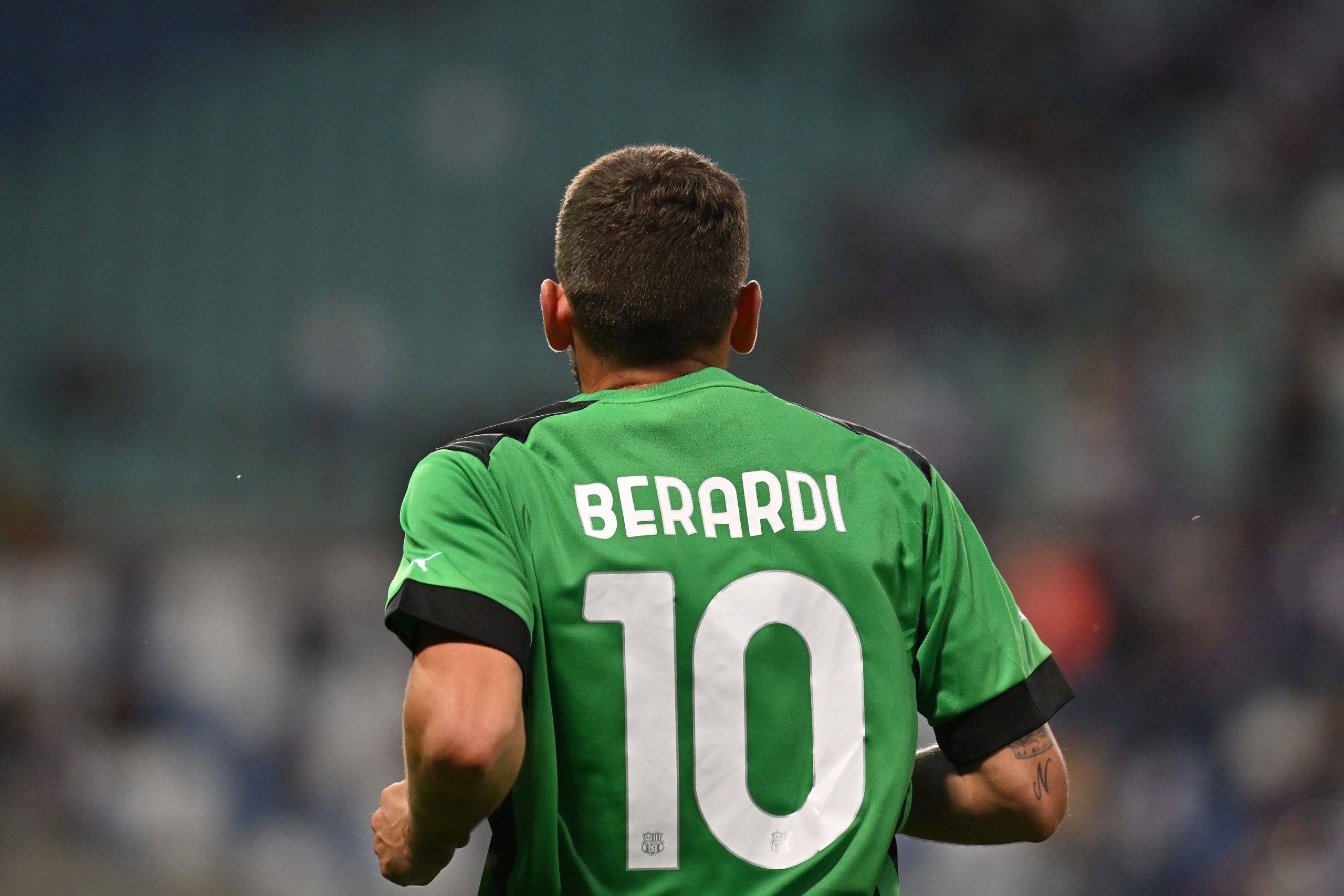 REGGIO EMILIA, ITALY - JUNE 02: Domenico Berardi of US Sassuolo looks on during the Serie A match between US Sassuolo and ACF Fiorentina at Mapei Stadium - Citta' del Tricolore on June 02, 2023 in Reggio Emilia, Italy. (Photo by Alessandro Sabattini/Getty Images)