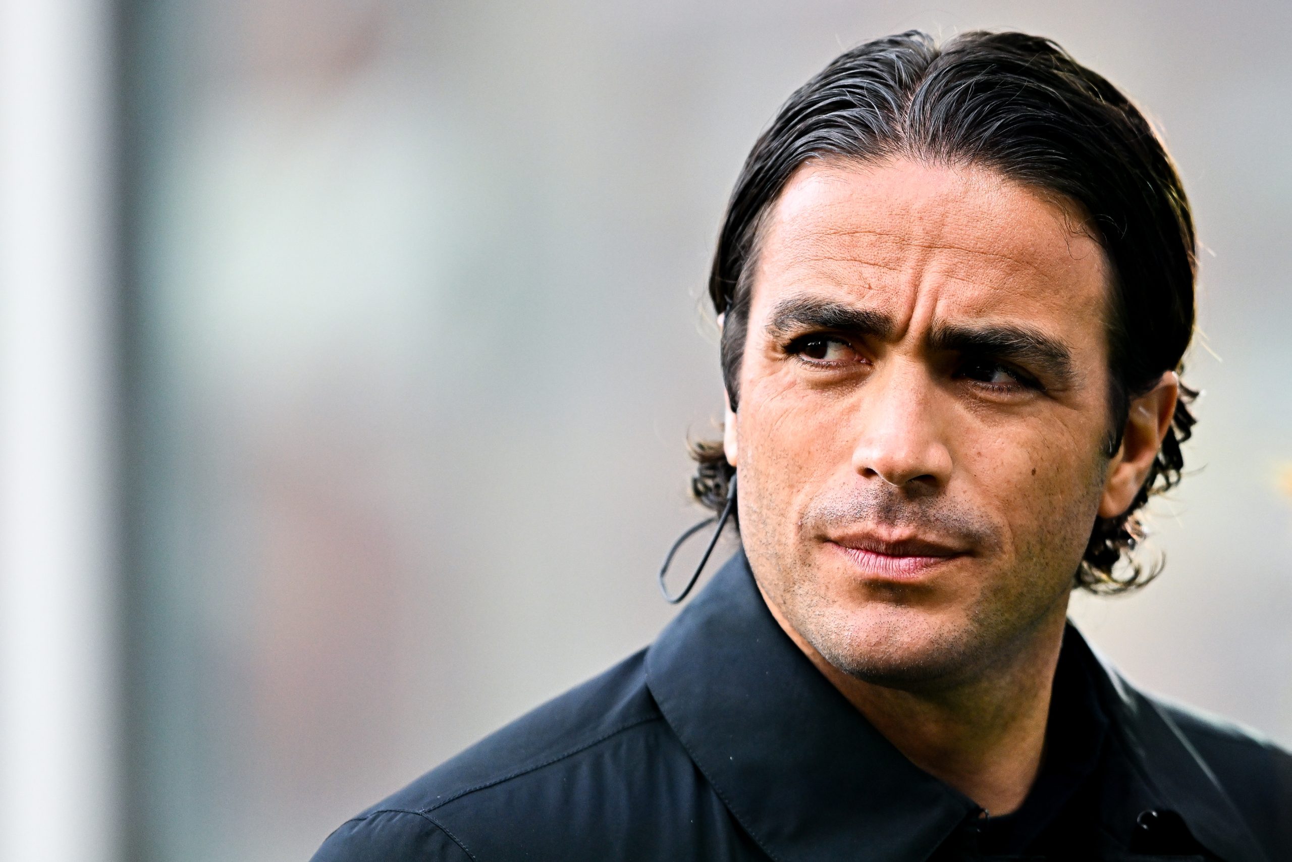 GENOA, ITALY - APRIL 24: Alessandro Matri former player of Genoa and Cagliari looks on prior to kick-off in the Serie A match between Genoa CFC and Cagliari Calcio at Stadio Luigi Ferraris on April 24, 2022 in Genoa, Italy. (Photo by Getty Images)