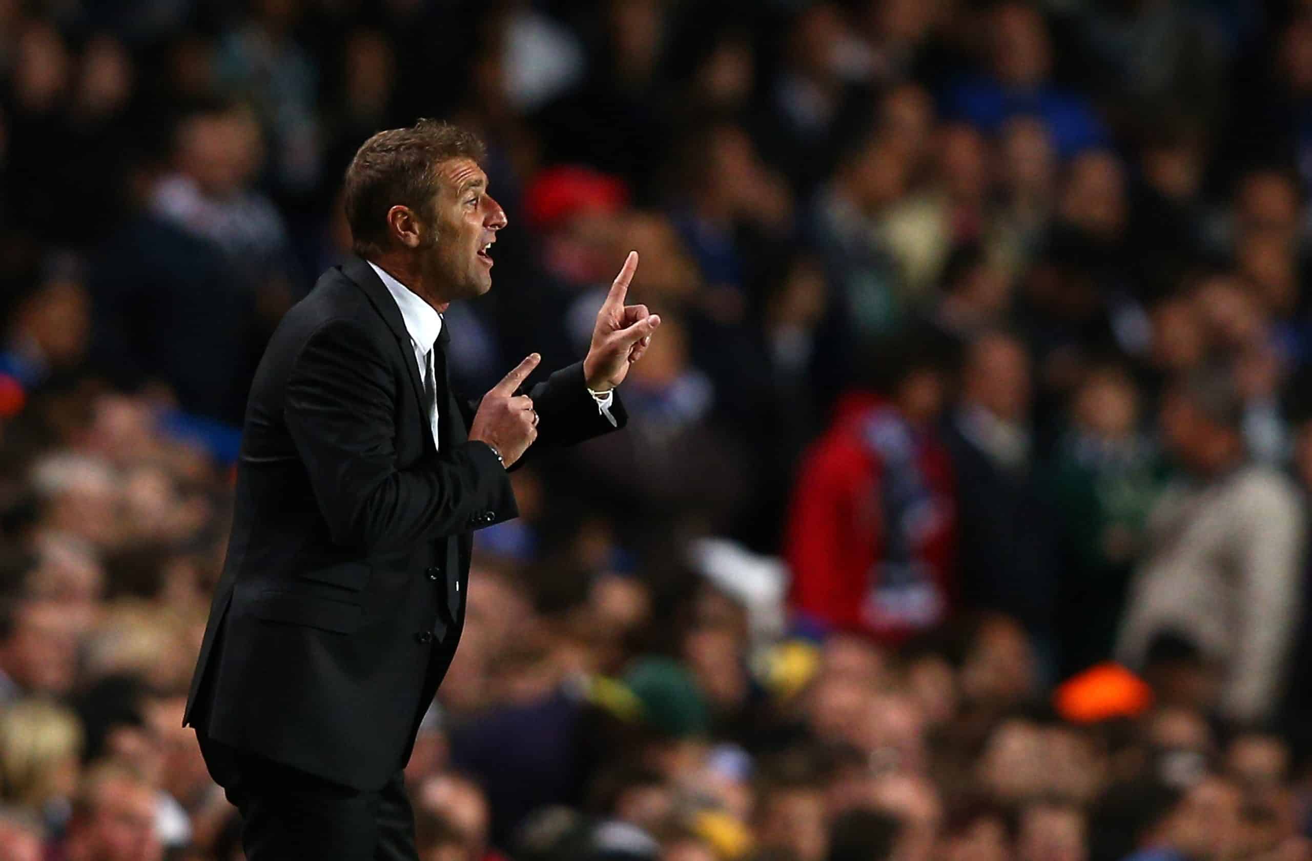 LONDON, ENGLAND - SEPTEMBER 19: Assitant Coach Massimo Carrera of Juventus gives instructions during the UEFA Champions League Group E match between Chelsea and Juventus at Stamford Bridge on September 19, 2012 in London, England. (Photo by Clive Rose/Getty Images)