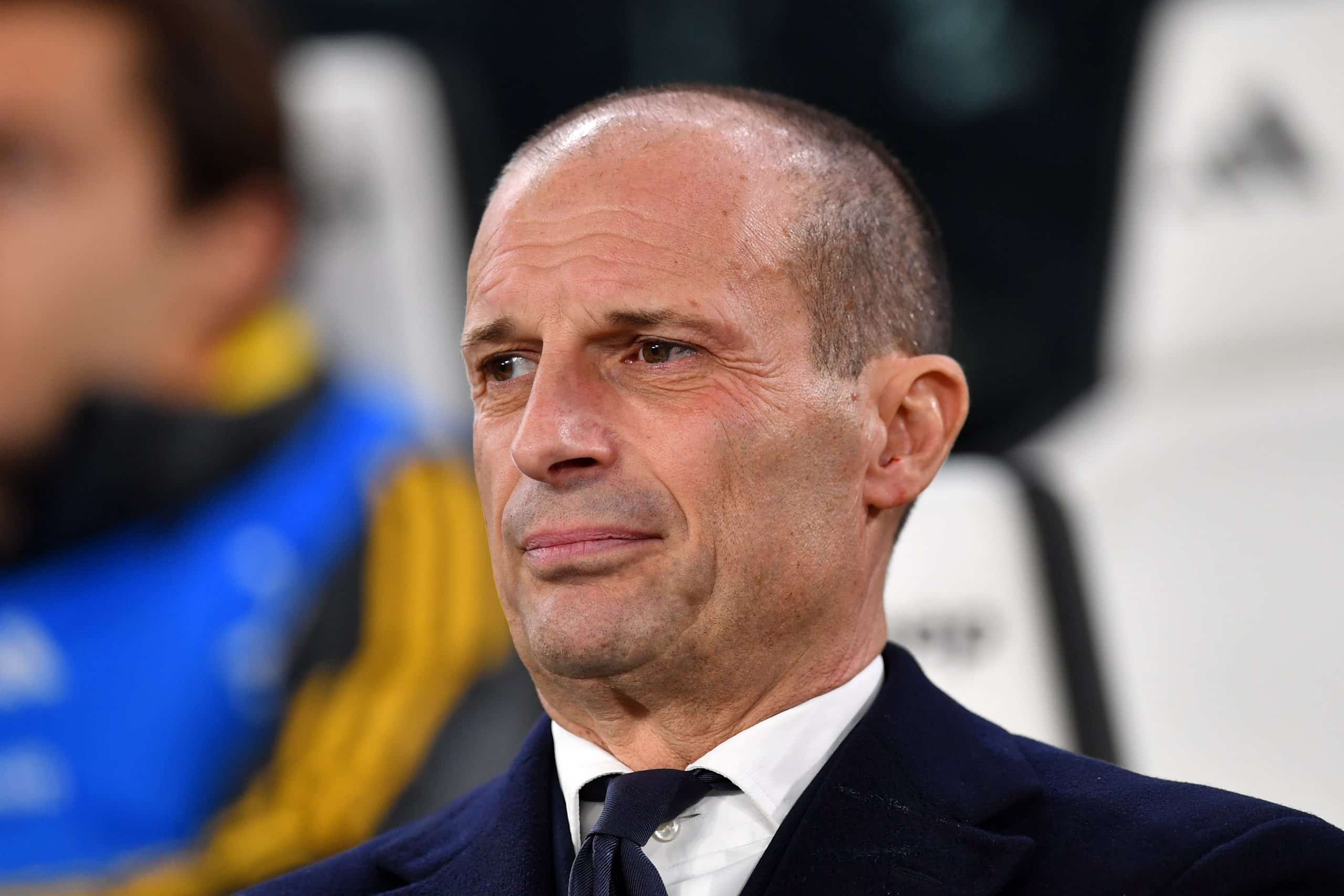 TURIN, ITALY - DECEMBER 30: Massimiliano Allegri, Head Coach of Juventus, looks on prior to the Serie A TIM match between Juventus and AS Roma at on December 30, 2023 in Turin, Italy. (Photo by Valerio Pennicino/Getty Images)