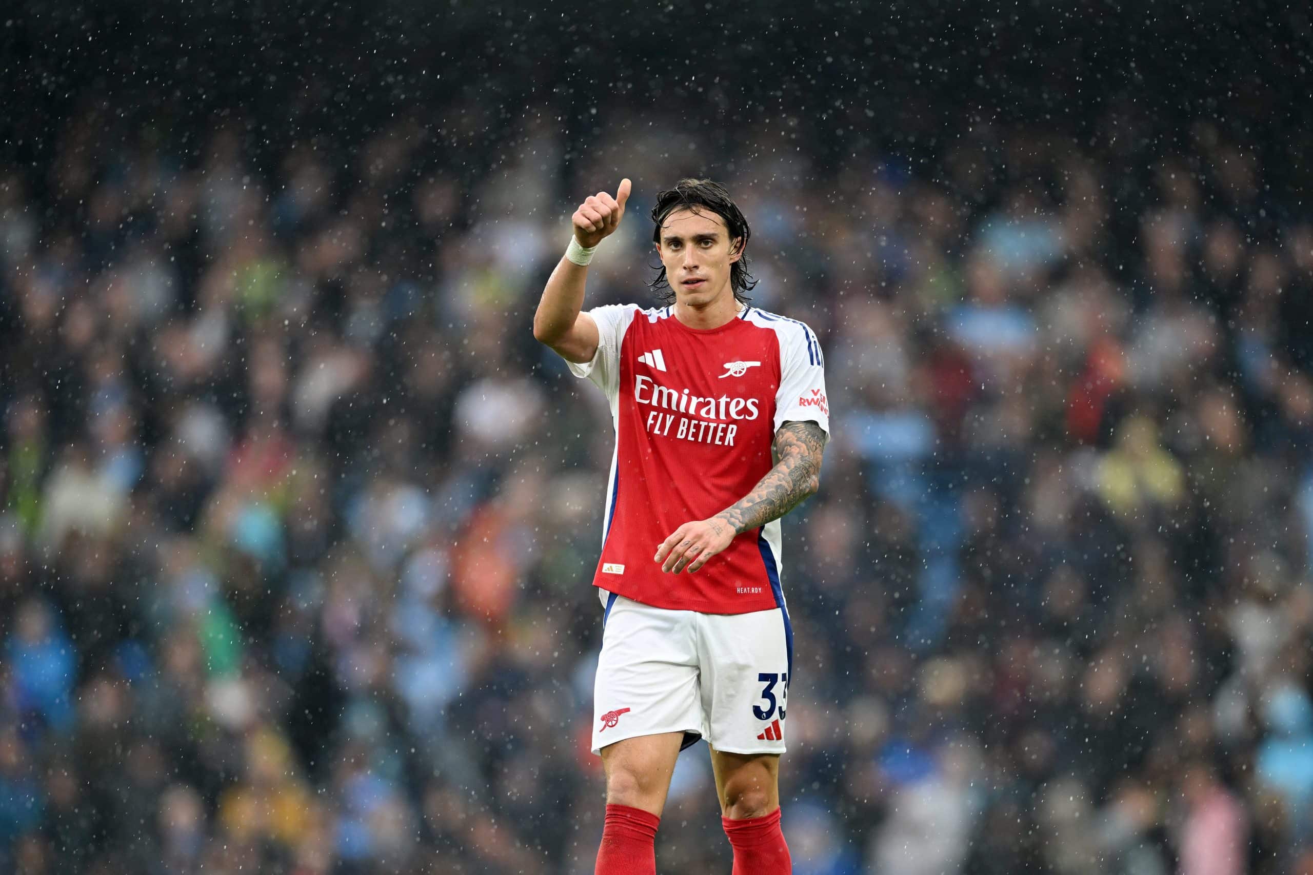 Riccardo Calafiori of Arsenal (Photo by Michael Regan/Getty Images)