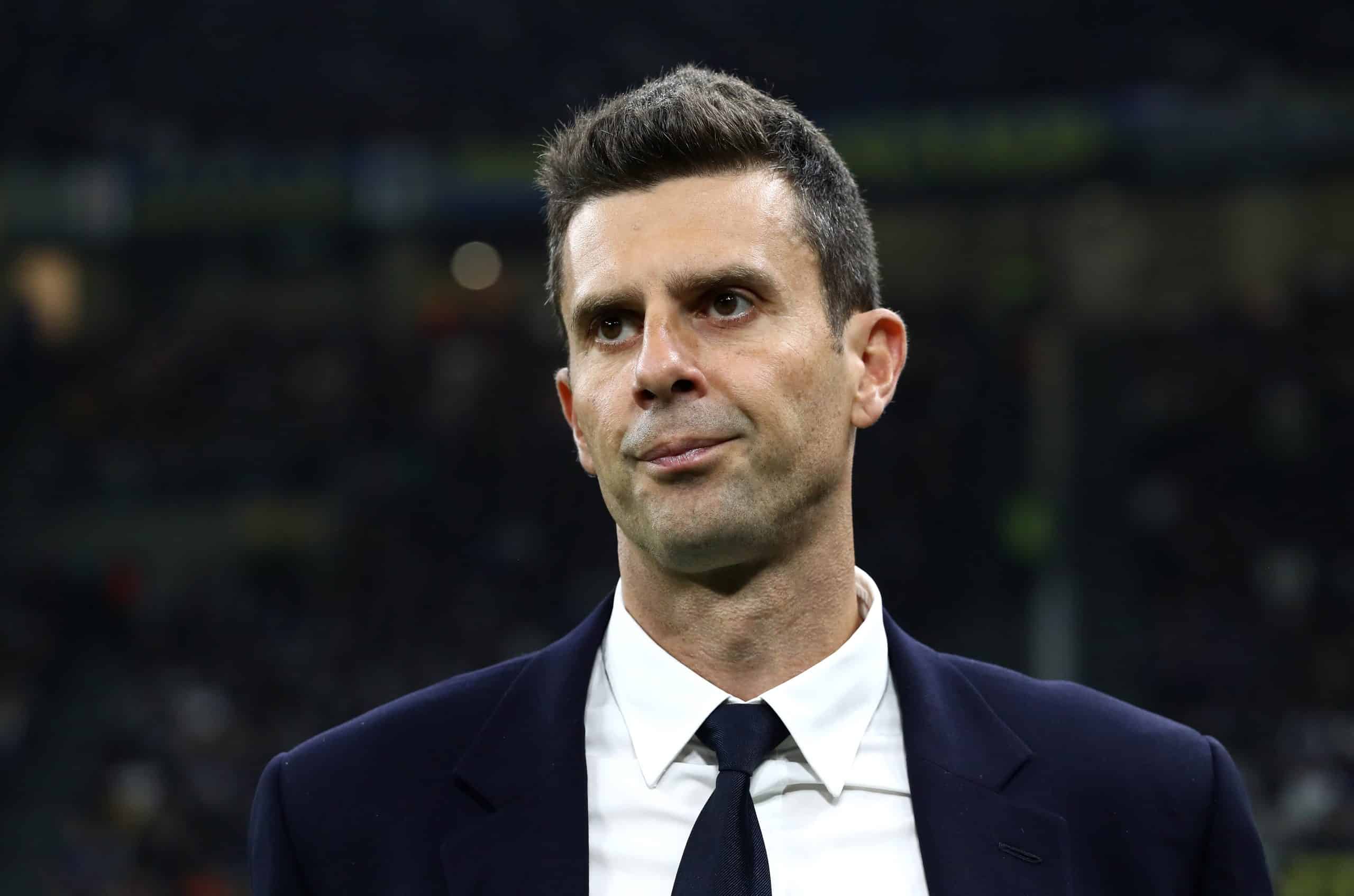 MILAN, ITALY - OCTOBER 27: Thiago Motta, Head Coach of Juventus, looks on prior to the Serie A match between FC Internazionale and Juventus at Stadio Giuseppe Meazza on October 27, 2024 in Milan, Italy. (Photo by Marco Luzzani/Getty Images)