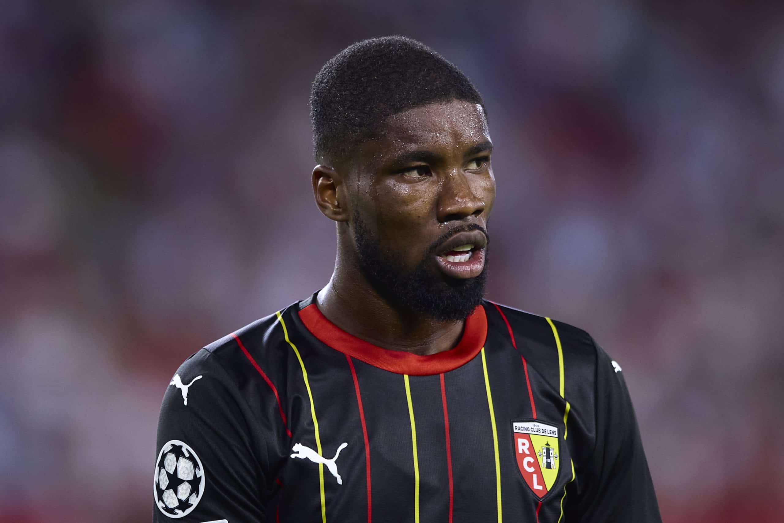 SEVILLE, SPAIN - SEPTEMBER 20: Kevin Danso of RC Lens looks on during the UEFA Champions League match between Sevilla FC and RC Lens at Estadio Ramon Sanchez Pizjuan on September 20, 2023 in Seville, Spain. (Photo by Fran Santiago/Getty Images)
