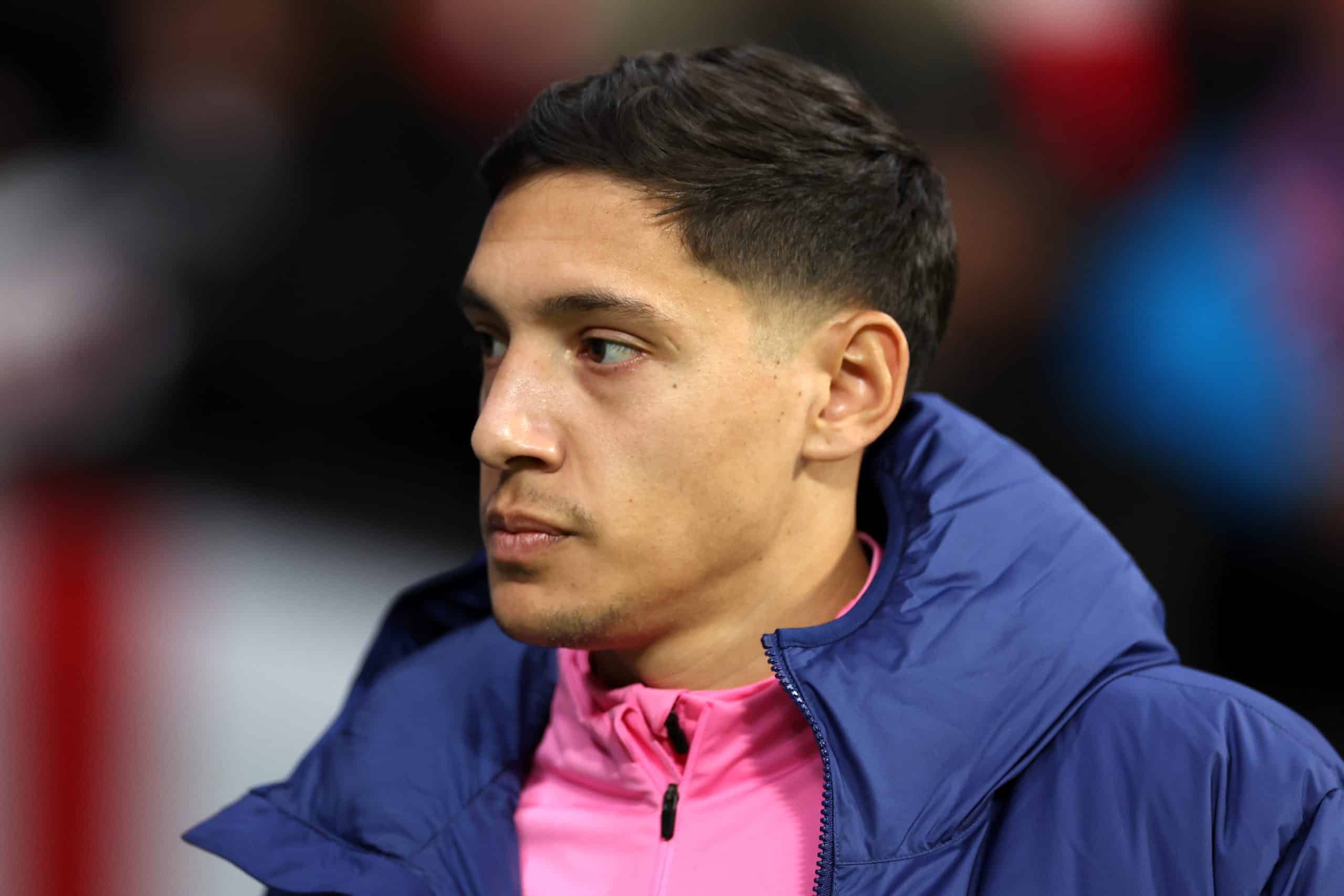 MADRID, SPAIN - DECEMBER 11: Nahuel Molina of Atletico de Madrid looks on ahead of the UEFA Champions League 2024/25 League Phase MD6 match between Atletico de Madrid and SK Slovan Bratislava at Riyadh Air Metropolitano on December 11, 2024 in Madrid, Spain. (Photo by Florencia Tan Jun/Getty Images)