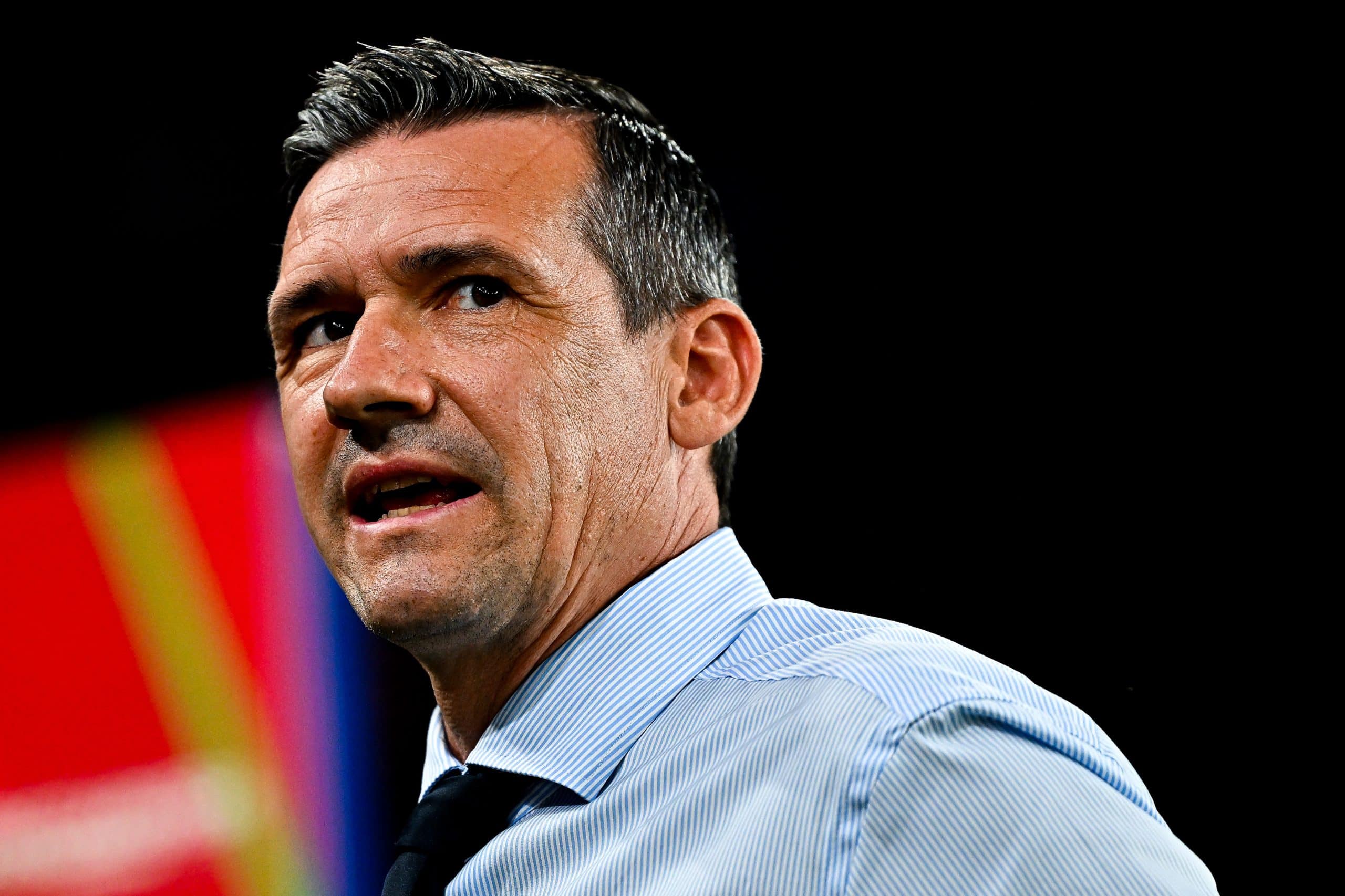 GENOA, ITALY - AUGUST 15: Marco Ottolini, sports manager of Genoa, looks on prior to kick-off in the Coppa Italia match between Genoa CFC and LR Vicenza at Stadio Luigi Ferraris on August 15, 2025 in Genoa, Italy. (Photo by Simone Arveda/Getty Images)