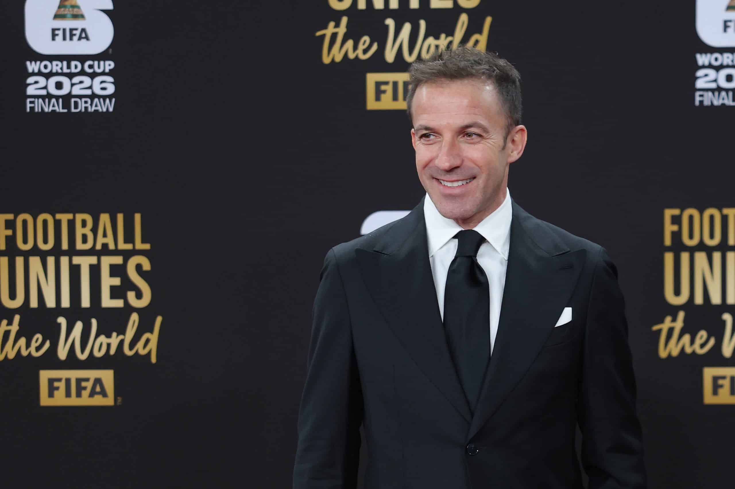 WASHINGTON, DC - DECEMBER 05: Alessandro Del Piero, FIFA legend poses on the red carpet prior to the FIFA World Cup 2026 Official Draw at John F. Kennedy Center for the Performing Arts on December 05, 2025 in Washington, DC. (Photo by Kevin Dietsch/Getty Images)