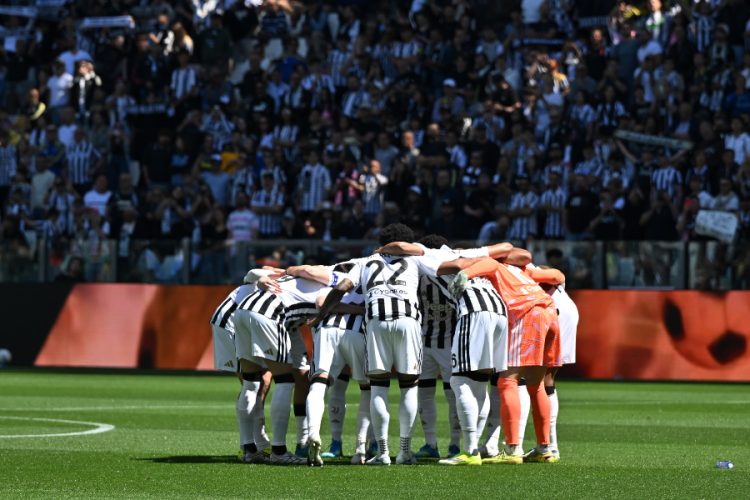 TURIN, ITALY - MAY 17: Players of Juventus FC during the Serie A match between Juventus FC and ACF Fiorentina at Allianz Stadium on May 17, 2026 in Turin, Italy. (Photo by Chris Ricco/Getty Images)