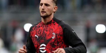 Adrien Rabiot (AC Milan) lors d'un précédent Milan-Juventus. Photo by Marco Luzzani/Getty Images